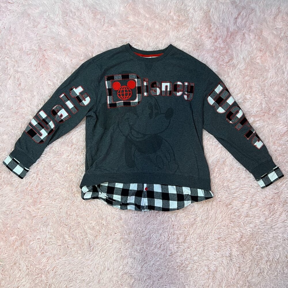 Disney Parks Buffalo Plaid Mickey Mouse Sweater